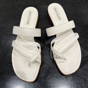 Manolo Blahnik Cream Strappy Sandals